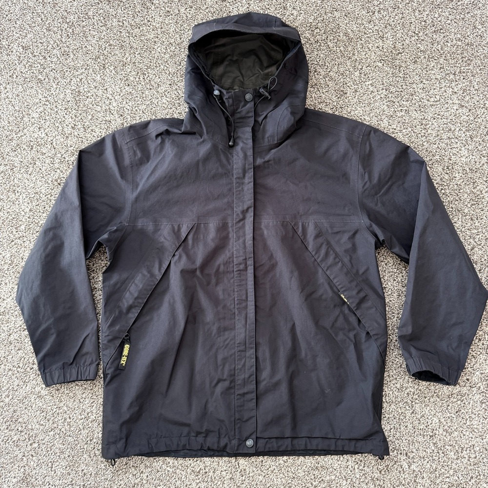 Cabela's GORE-TEX Waterproof Hooded Jacket Women's Medium Lightweight Black Hike